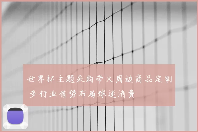 世界杯主题采购带火周边商品定制 多行业借势布局球迷消费